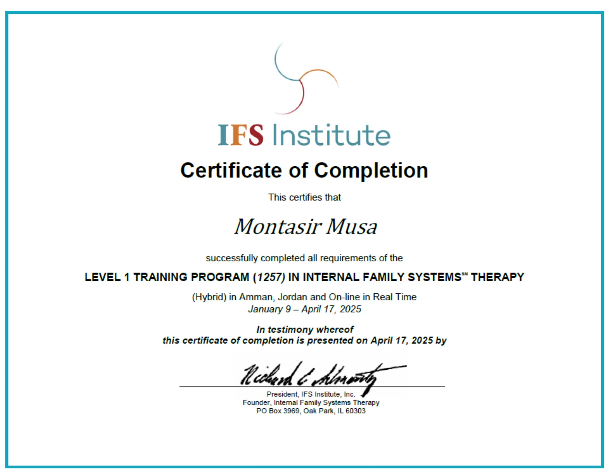 IFS Certificate